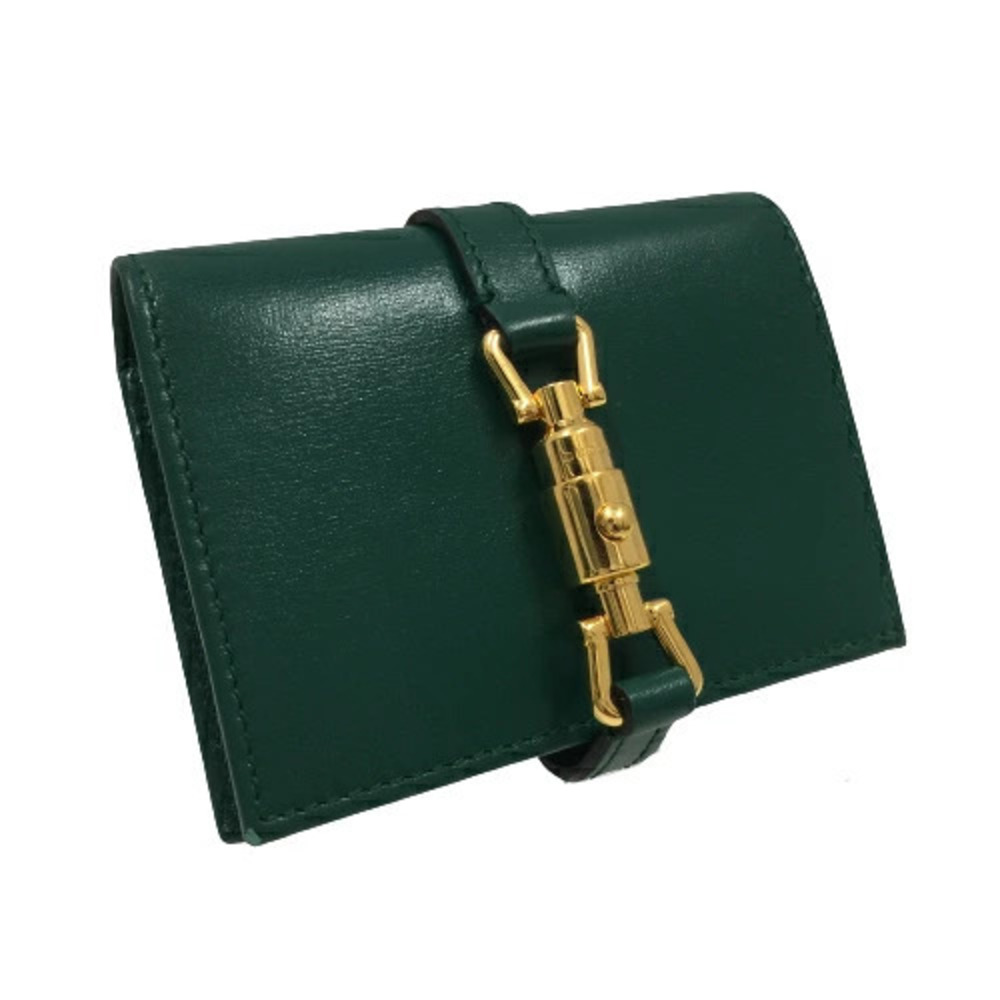 Gucci Jackie Bi fold Wallet Leather Green Compact